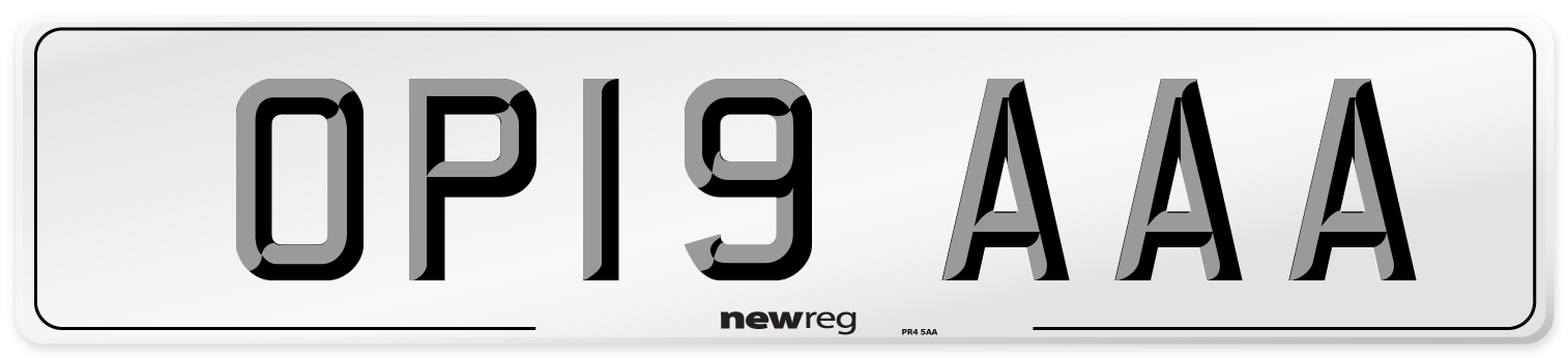 OP19 AAA Number Plate from New Reg